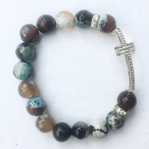 Agate (faux) Beaded Bracelet - Picture 1 of 3
